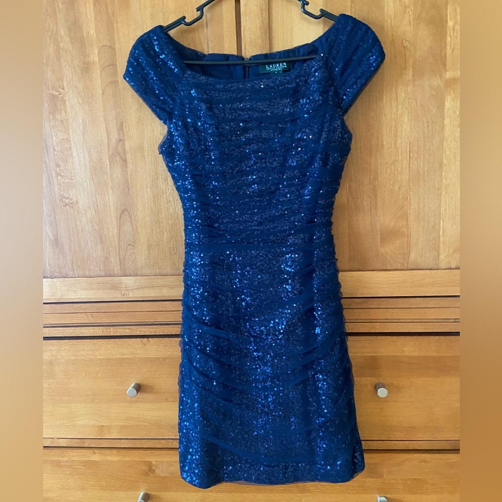 Ralph Lauren navy blue sequin dress